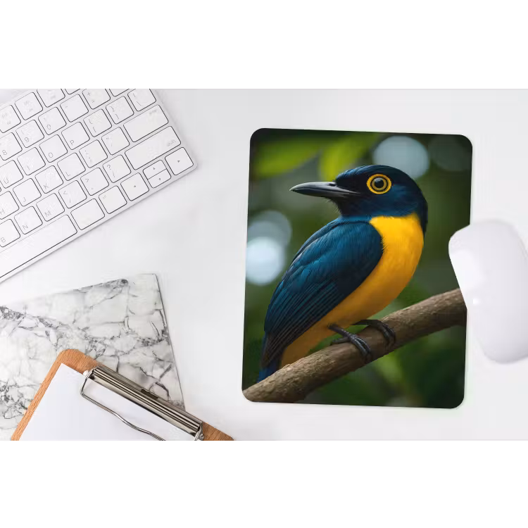Muismat - Vogel - Tak - Geel - Bladeren — 4
