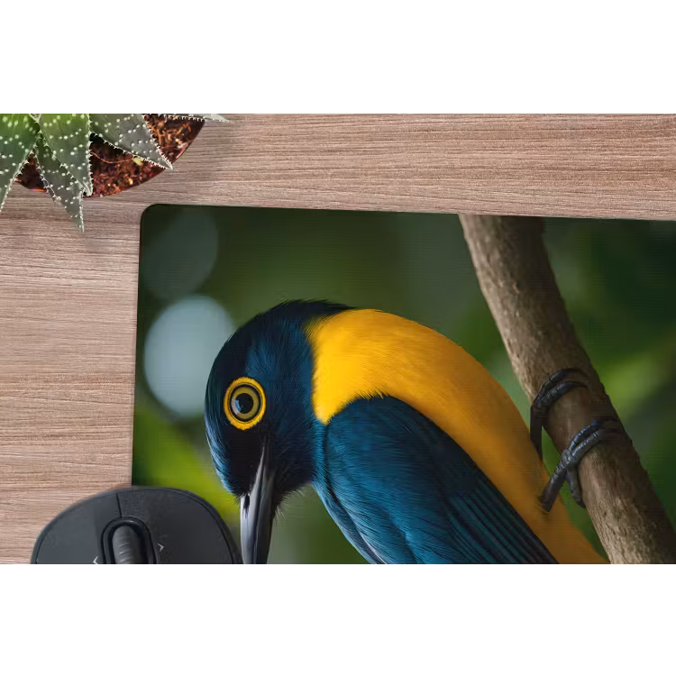 Muismat - Vogel - Tak - Geel - Bladeren — 5