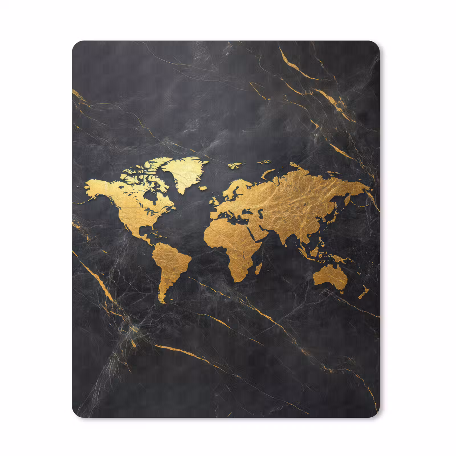 Muismat - Wereldkaart - Goud - Marmer — 1