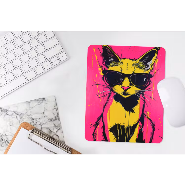 Muismat - Kat - Art - Zonnebril - Roze — 4