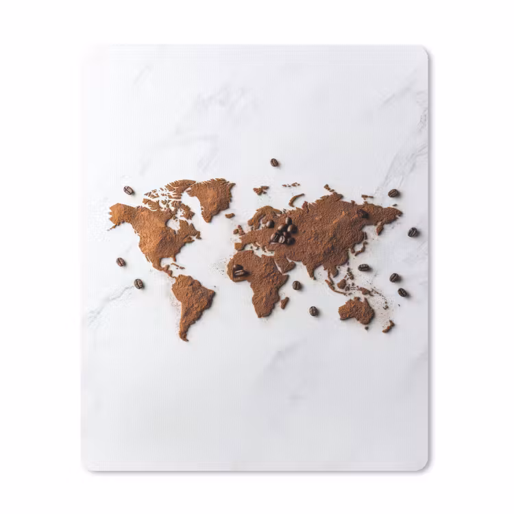 Muismat - Wereldkaart - Koffie - Marmer — 1