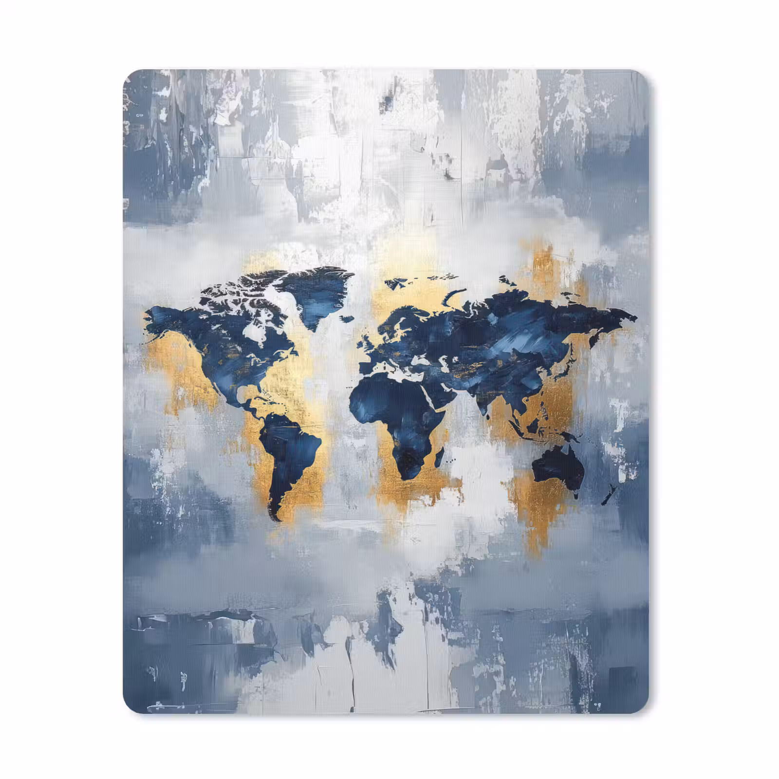 Muismat - Wereldkaart - Blauw - Abstract — 1