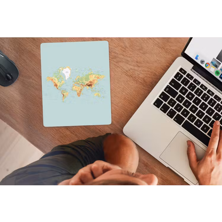 Muismat - Wereldkaart - Realistisch - Blauw — 2
