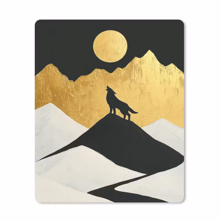 Muismat - Wolf - Bergen - Maan - Zwart — 1