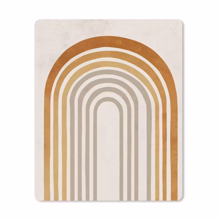 Muismat - Minimalistisch - Boog - Lijnen - Beige — 1