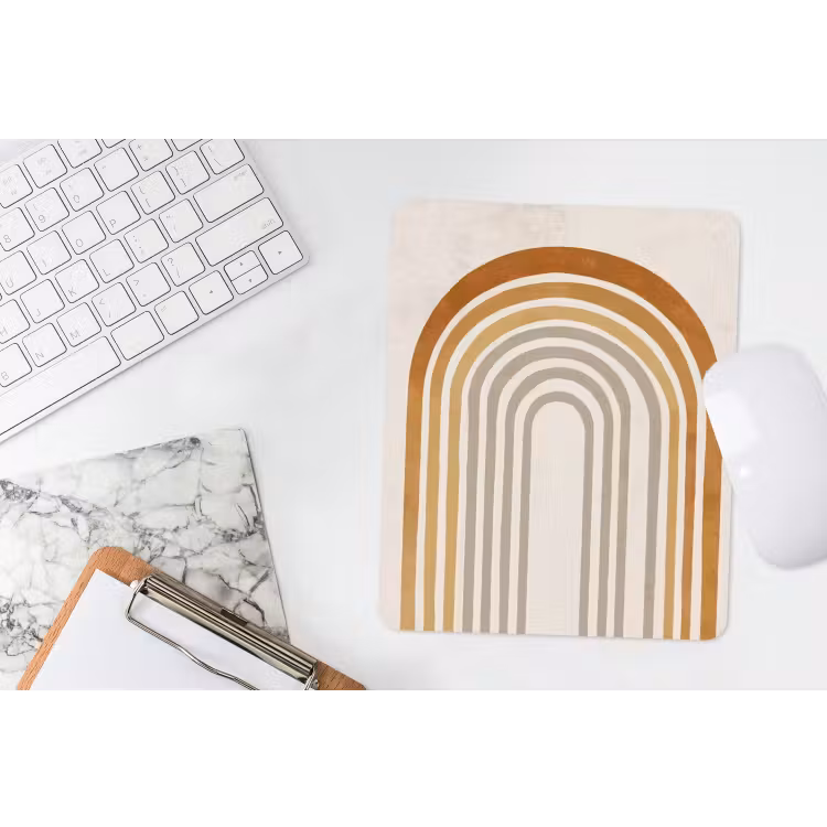 Muismat - Minimalistisch - Boog - Lijnen - Beige — 4