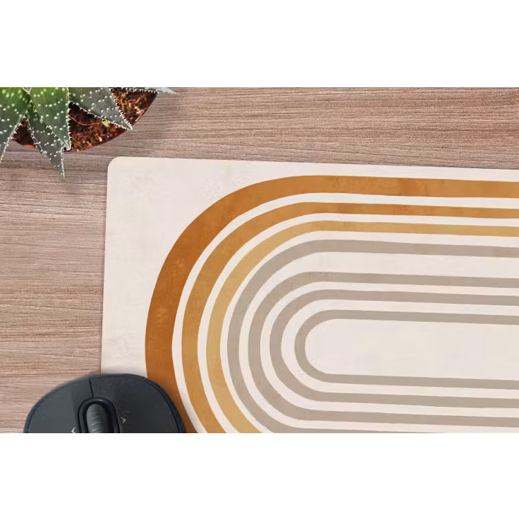 Muismat - Minimalistisch - Boog - Lijnen - Beige — 5