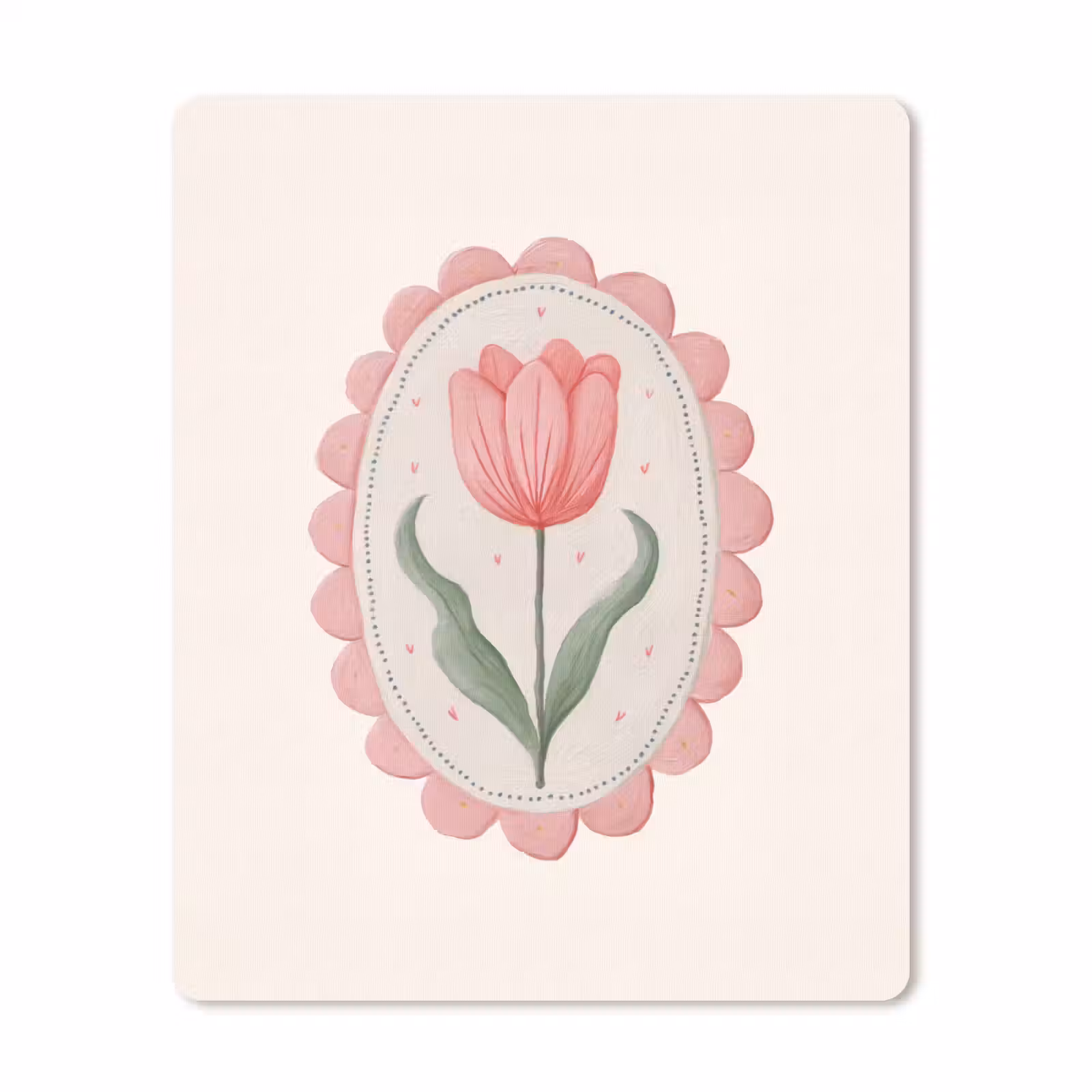 Muismat - Tulp - Lijst - Ovaal - Illustratie — 1