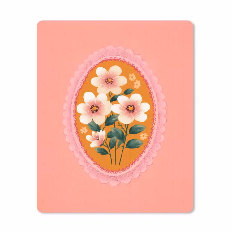 Muismat - Illustratie - Bloemen - Rand - Roze — 1