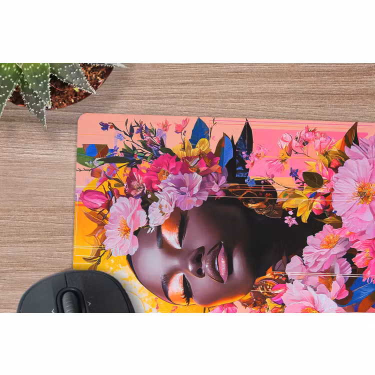 Muismat - Kleurrijk - Bloemen - Vrouw - Zon — 5