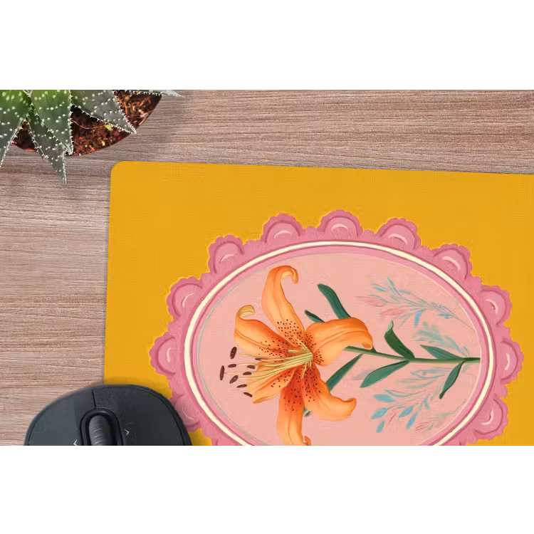 Muismat - Lelie - Oranje - Lijst - Ovaal — 5