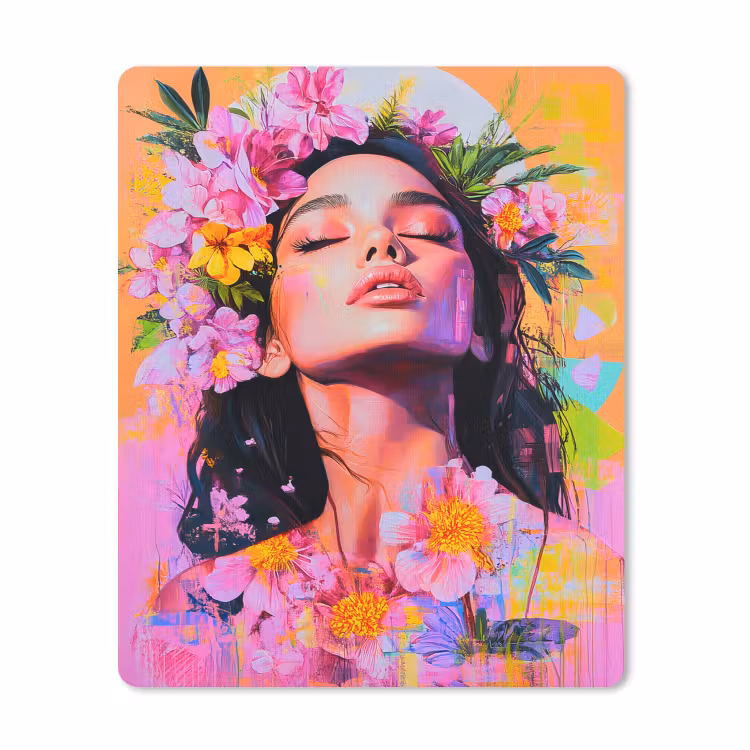Muismat - Portret - Bloemenkroon - Vrouw — 1