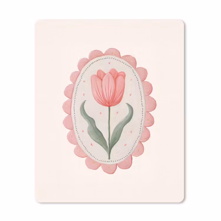 Muismat - Tulp - Lijst - Ovaal - Illustratie — 1