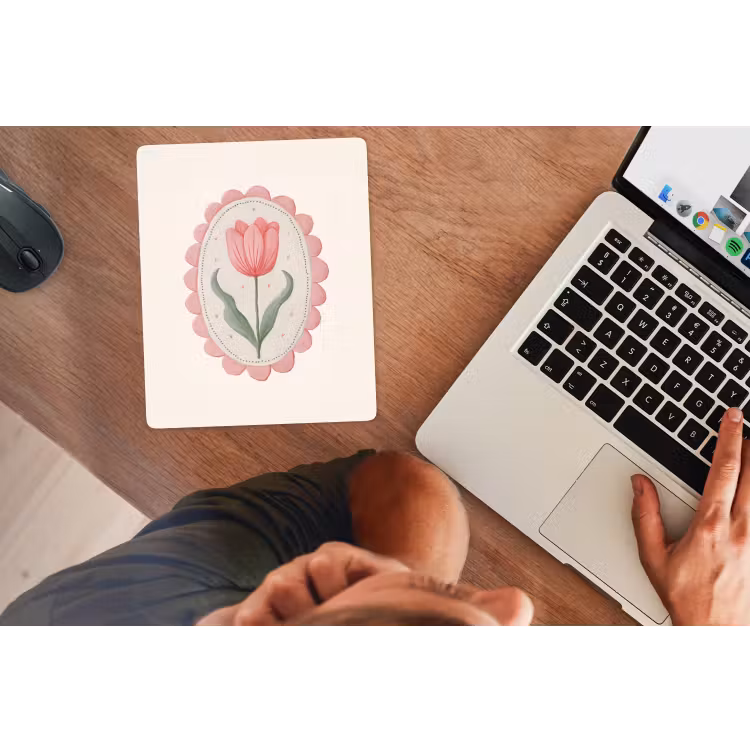 Muismat - Tulp - Lijst - Ovaal - Illustratie — 2