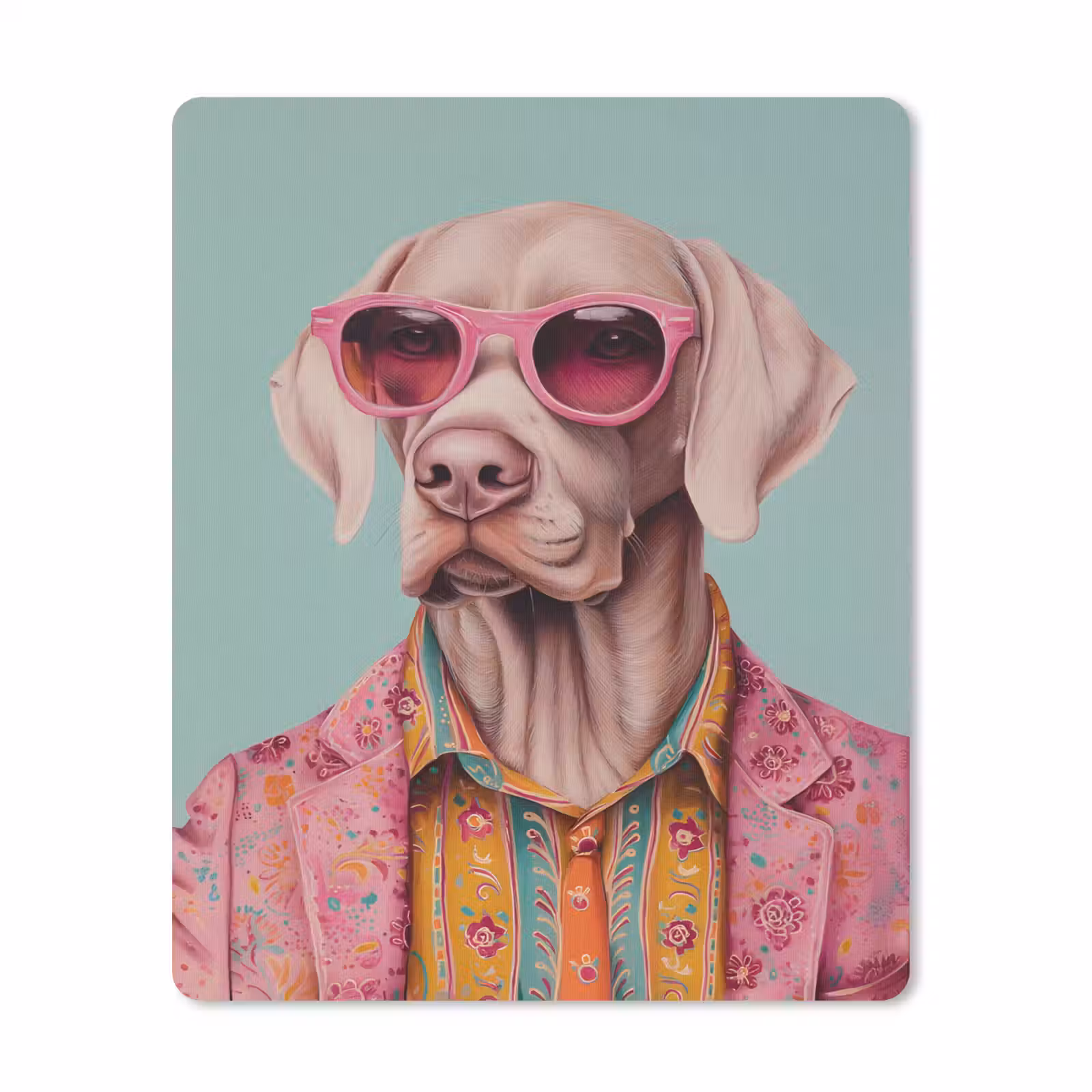 Muismat - Hond - Overhemd - Bloemen - Bril — 1