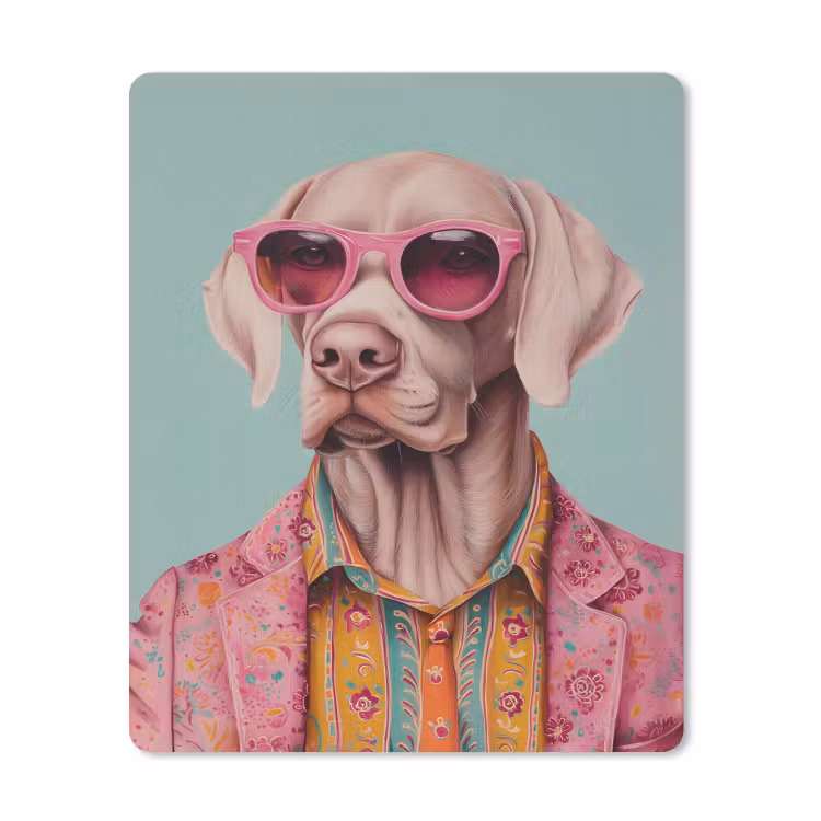 Muismat - Hond - Overhemd - Bloemen - Bril — 1