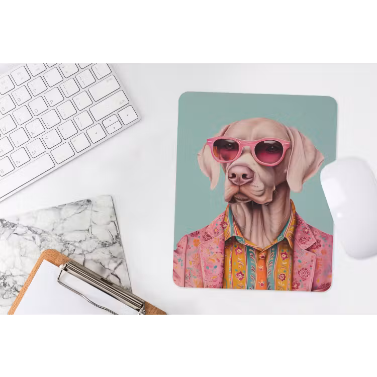Muismat - Hond - Overhemd - Bloemen - Bril — 4
