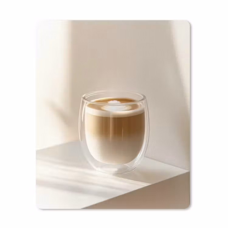Muismat - Mok - Latte - Minimalistisch - Schaduw — 1