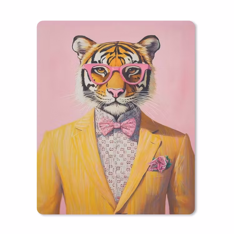 Muismat - Tijger - Bril - Geel - Jasje — 1