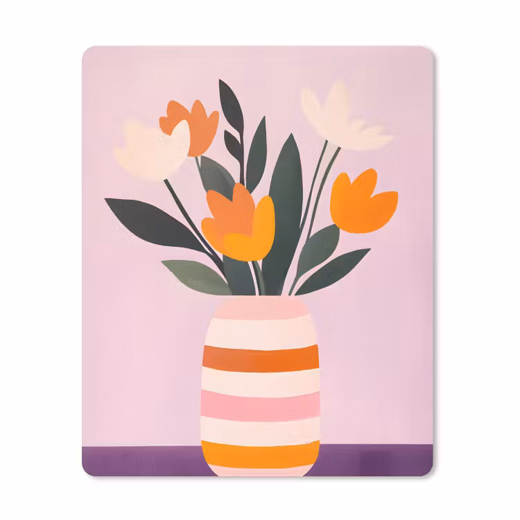 Muismat - Tulpen - Vaas - Strepen - Paars — 1
