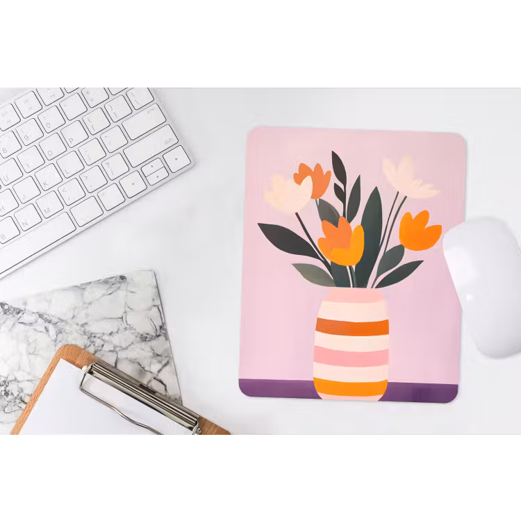 Muismat - Tulpen - Vaas - Strepen - Paars — 4