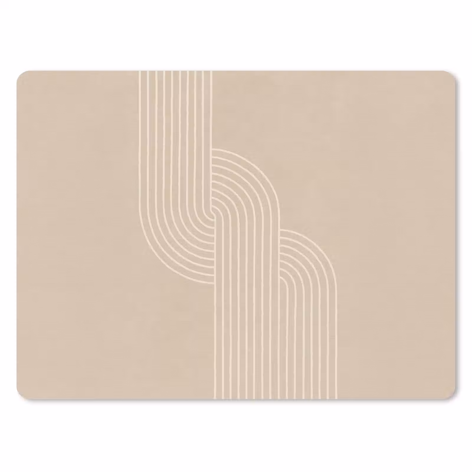 Muismat - Parallelle lijnen - Lichte textuur - Beige — 1