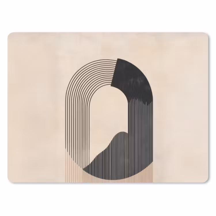 Muismat - Grafisch gebogen motief - Beige — 1