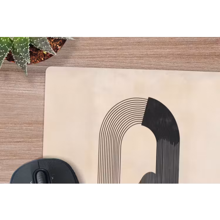 Muismat - Grafisch gebogen motief - Beige — 4