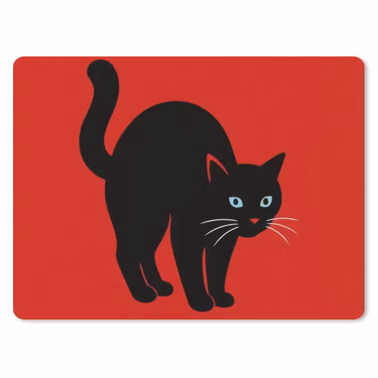 Muismat - Kat - Zwart - Staart — 1