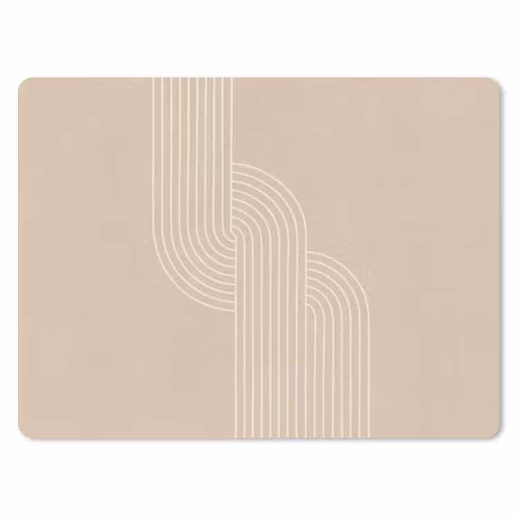 Muismat - Parallelle lijnen - Lichte textuur - Beige — 1