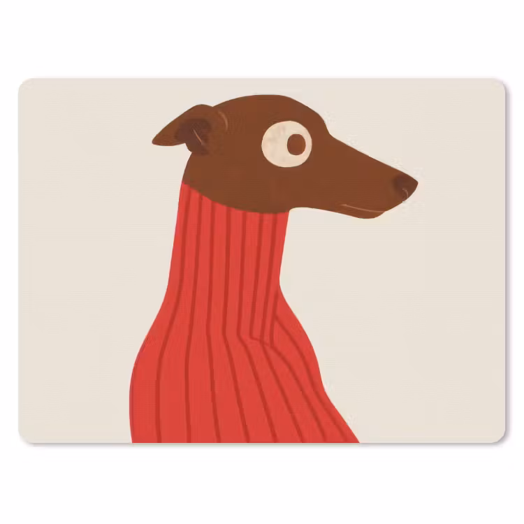 Muismat - Silhouet - Hond - Trui - Rood — 1