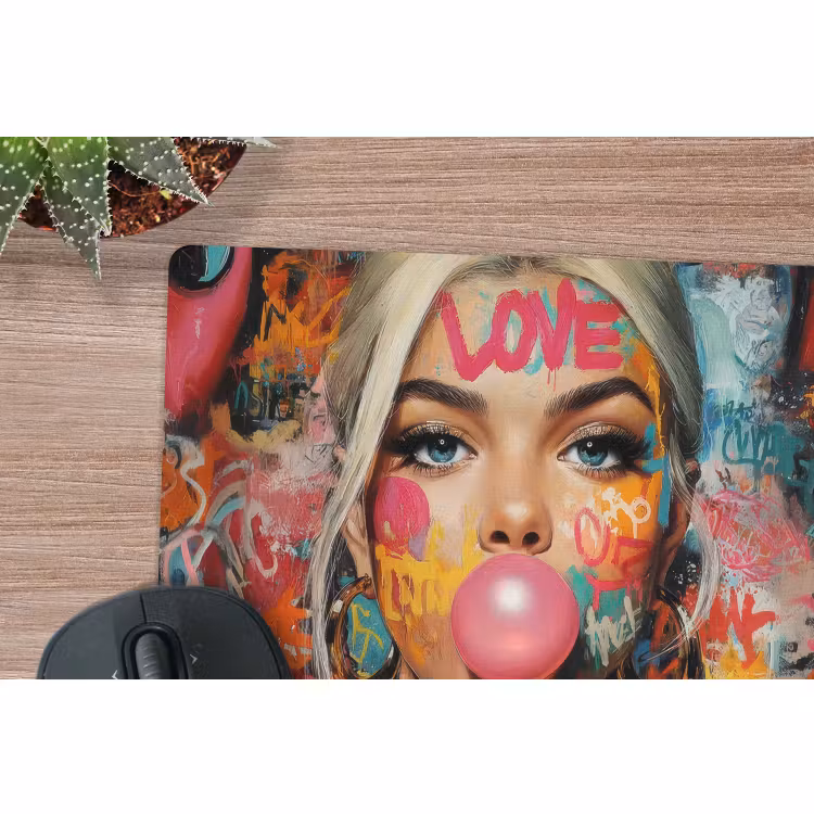 Muismat - Vrouw - Kauwgom - Graffiti - Love — 4