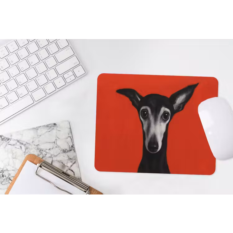 Muismat - Windhond - Minimalistisch - Rood — 2