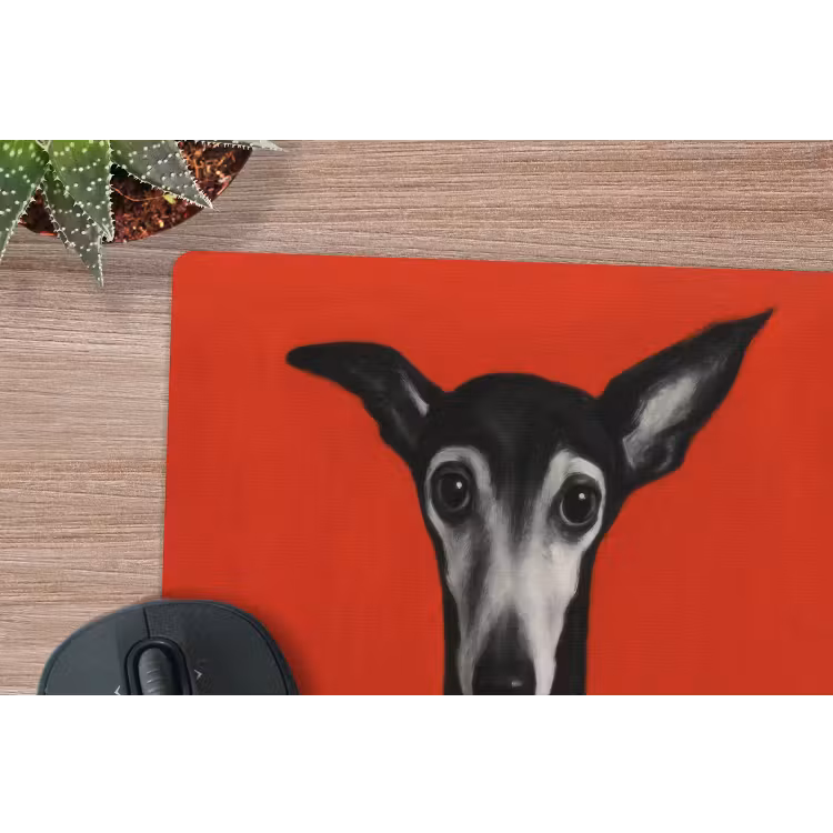 Muismat - Windhond - Minimalistisch - Rood — 4