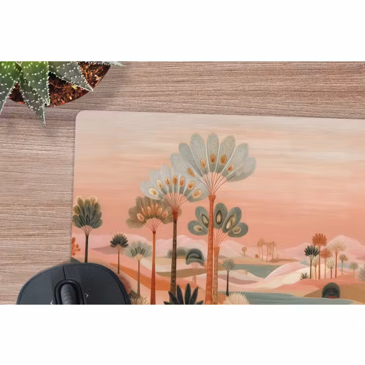 Muismat - Roze landschap - Palmen - Water — 4