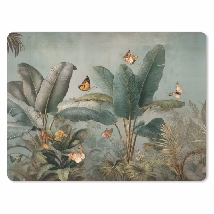 Muismat - Tropisch bladerdek - Vlinders - groen - Bruin — 1