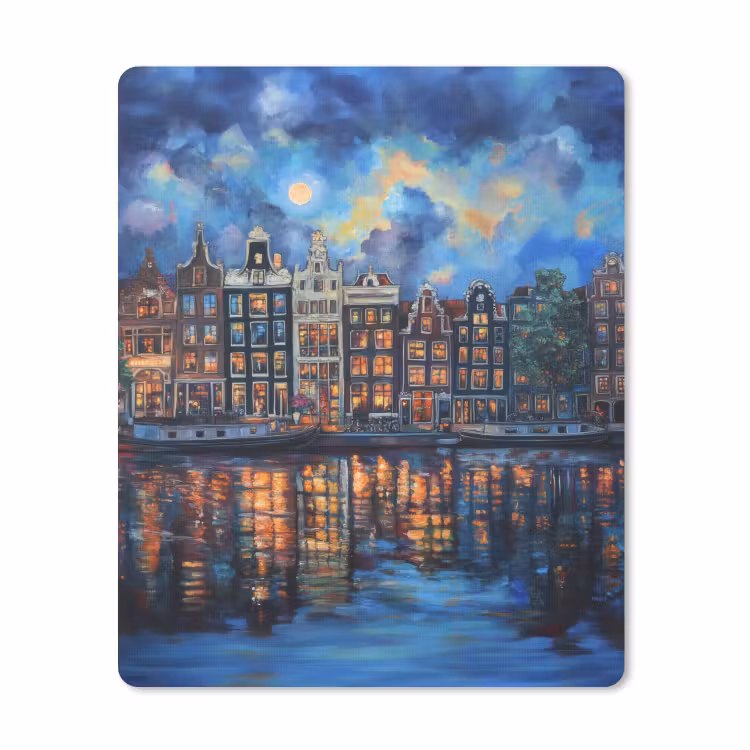 Muismat - Grachten Amsterdam - Huizen - Stad - Kleurrijk — 1
