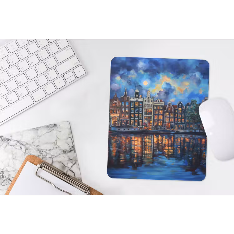 Muismat - Grachten Amsterdam - Huizen - Stad - Kleurrijk — 4