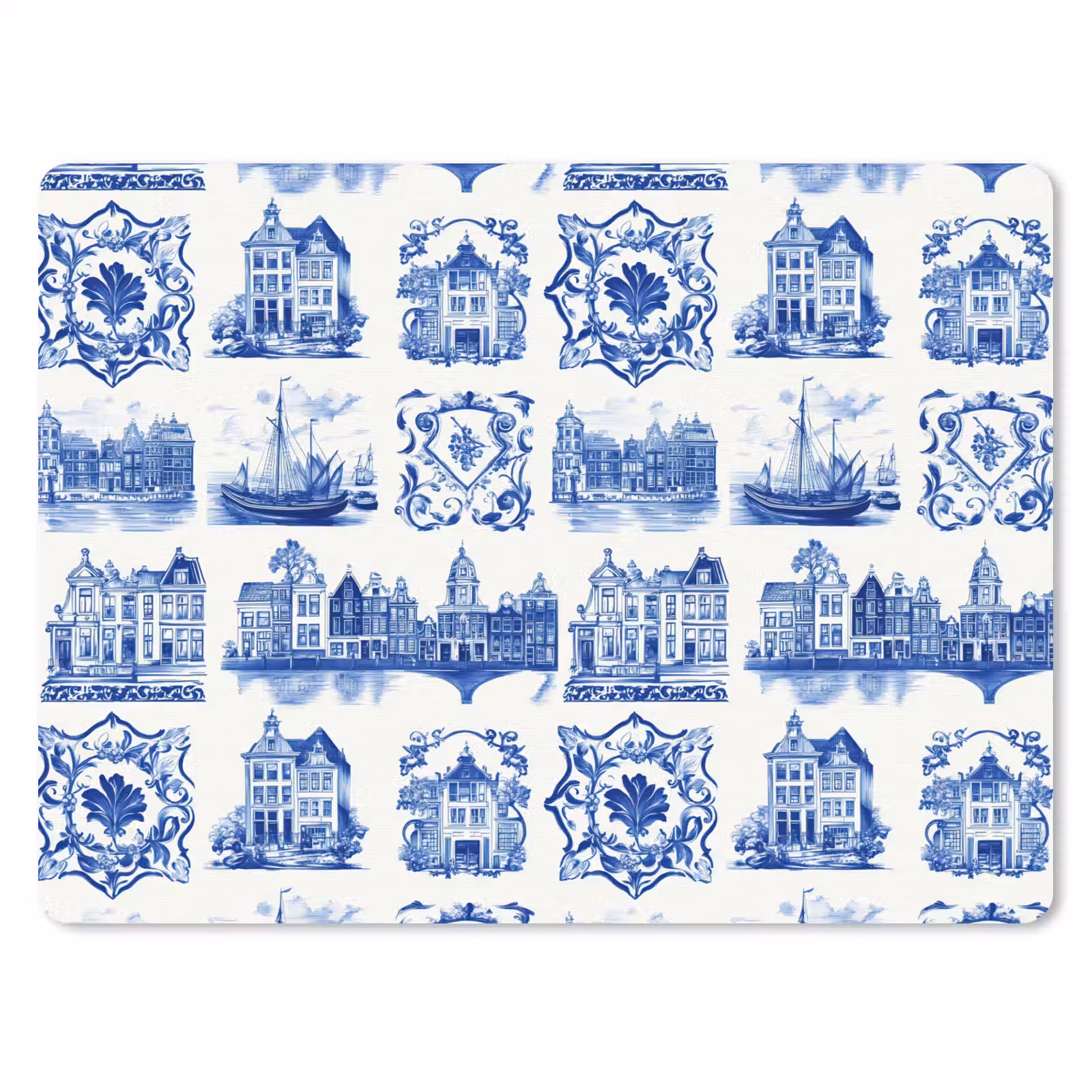 Muismat - Huizen - Schepen - Blauw — 1