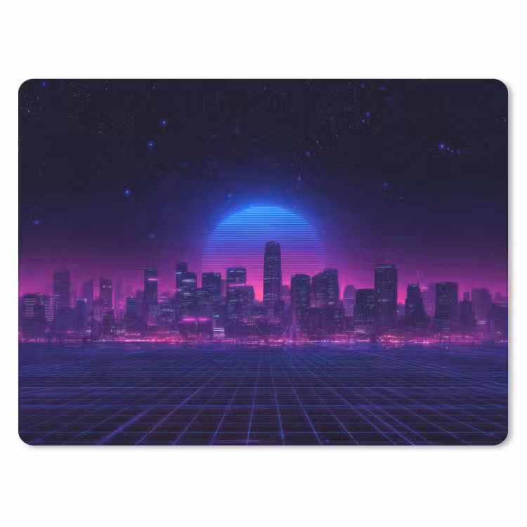 Muismat - Skyline - Zon - Neon - Rasterpatroon — 1