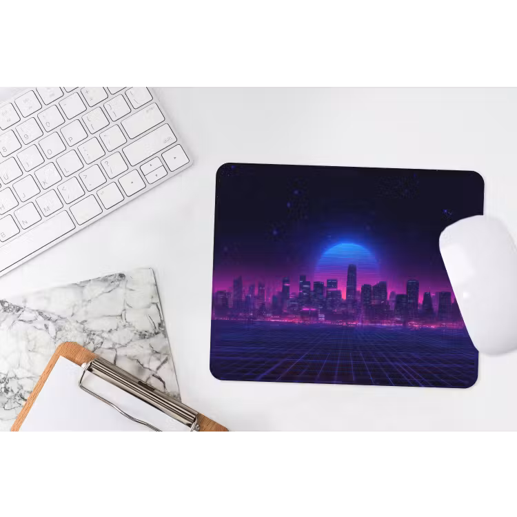 Muismat - Skyline - Zon - Neon - Rasterpatroon — 2