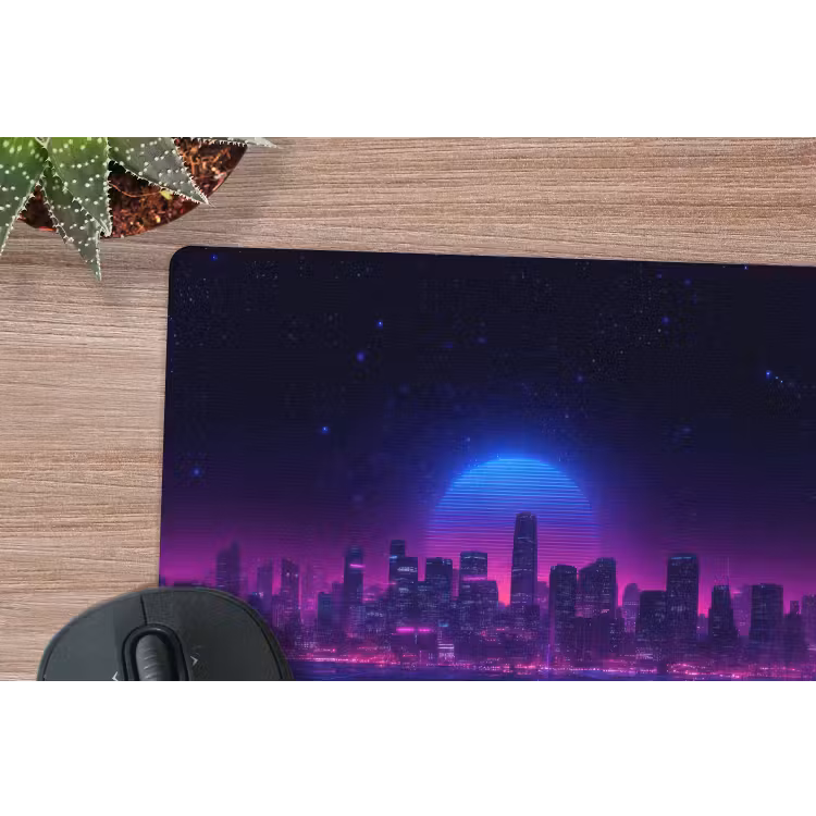Muismat - Skyline - Zon - Neon - Rasterpatroon — 4