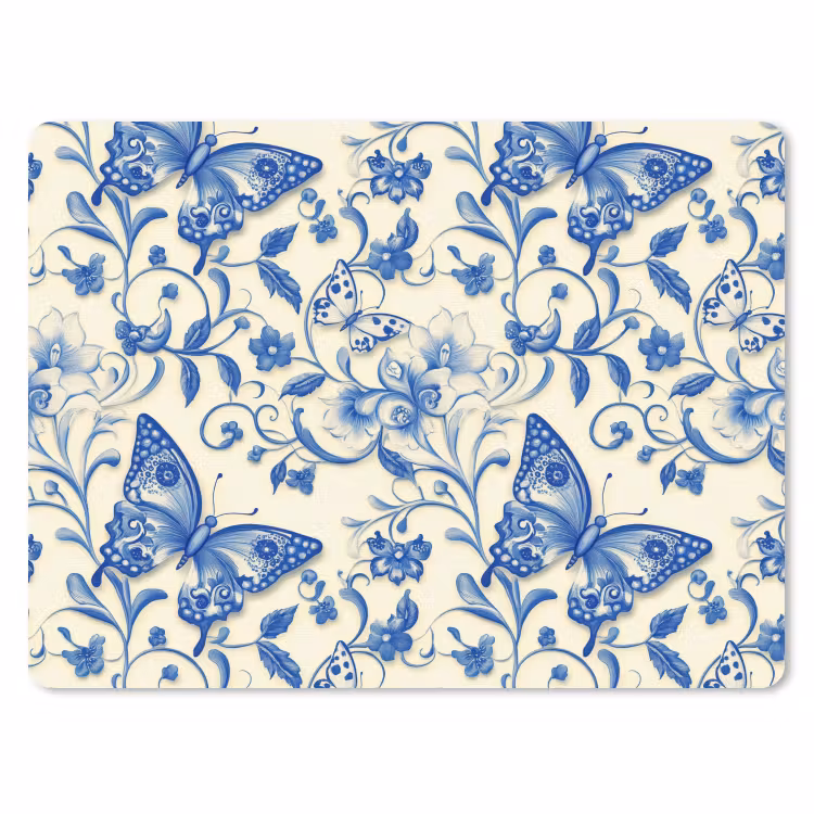 Muismat - Vlinders - Bloemen - Blauw - Botanisch — 1