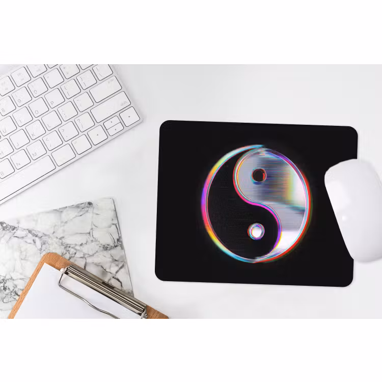 Muismat - Yin-Yang - Cirkel - Regenboog — 2