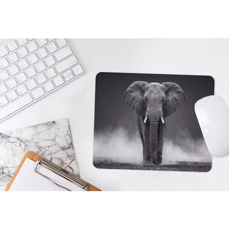 Muismat - Olifant - Zwart - Wit - Rook — 2