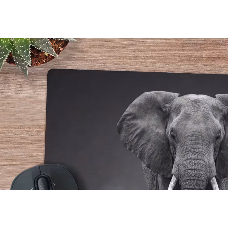 Muismat - Olifant - Zwart - Wit - Rook — 4