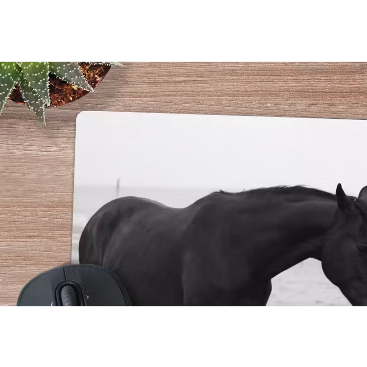 Muismat - Paard - Auto - Zwart - Wit — 4