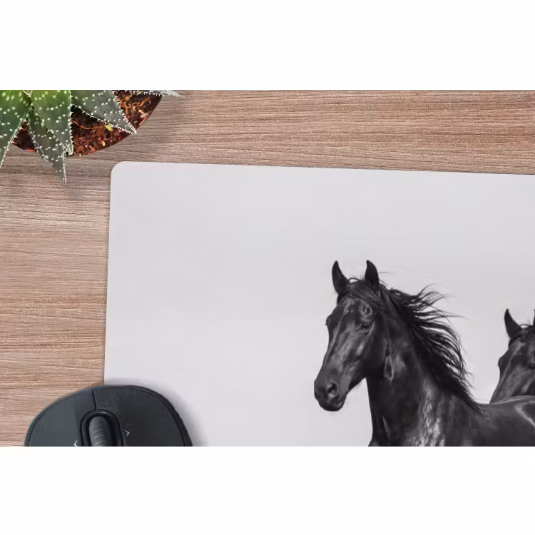 Muismat - Paarden - Gras - Zwart - Wit — 4