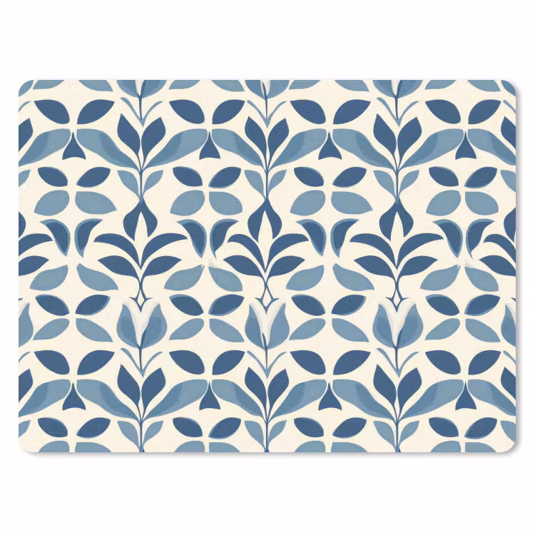 Muismat - Flora - Modern - Blauw — 1