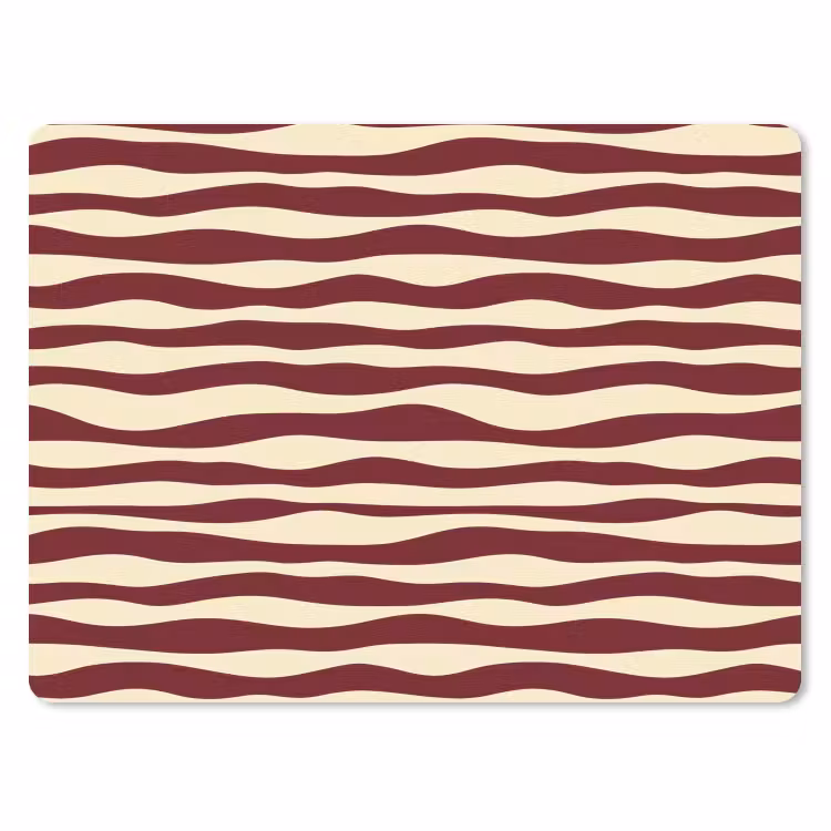 Muismat - Golven - Rood - Patroon - Crème — 1
